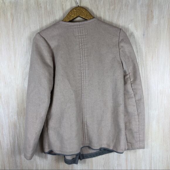 Lucky Brand Colorblock Draped Asymmetrical Neutral Lagenlook Cardigan Jacket S - Picture 6 of 11